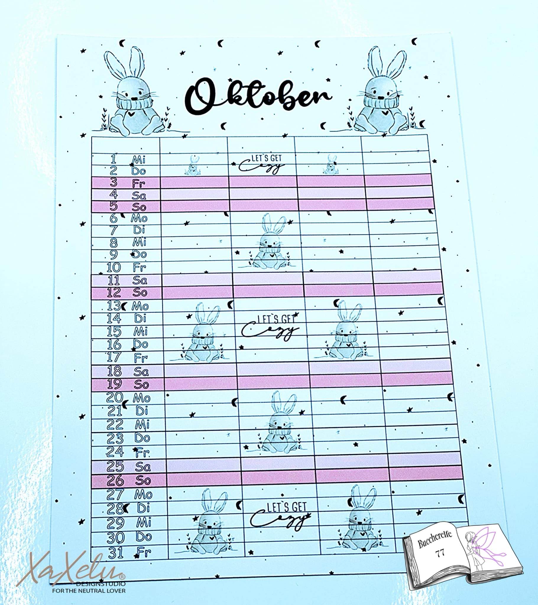 Kalender, Familienplaner 2025 zum Drucken - Sewando