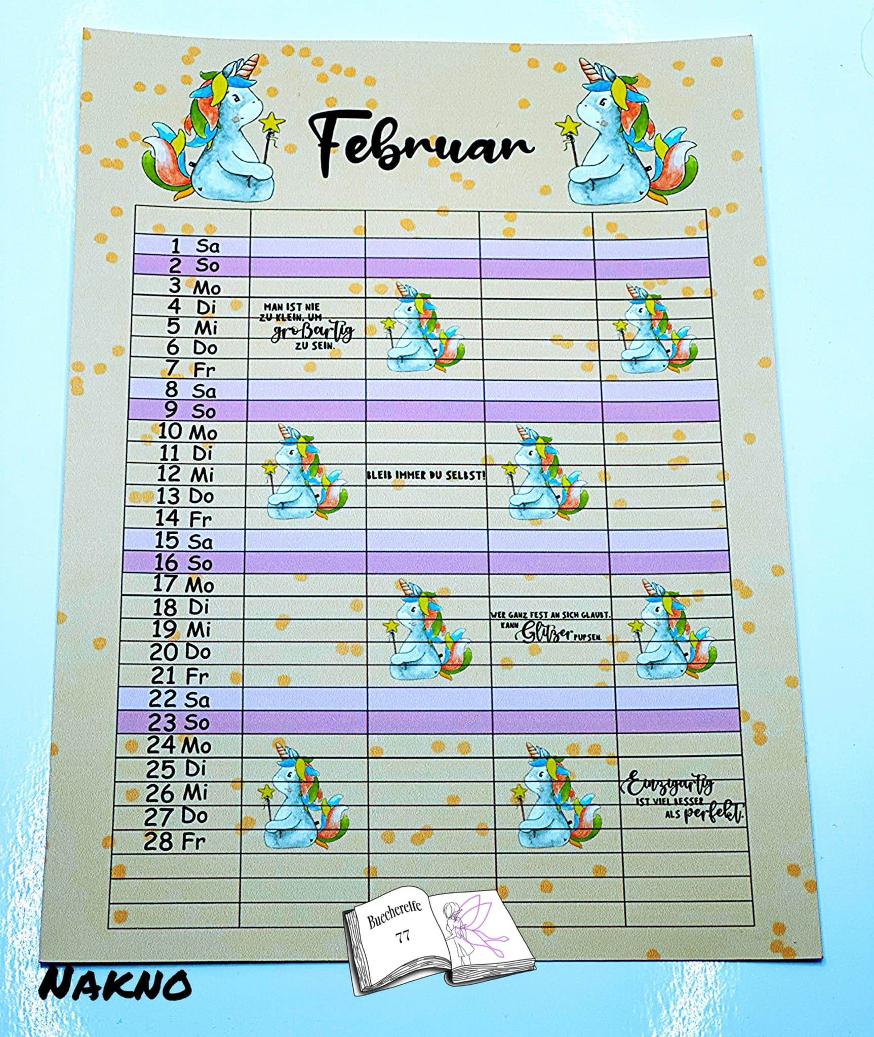 Kalender, Familienplaner 2025 zum Drucken - Sewando