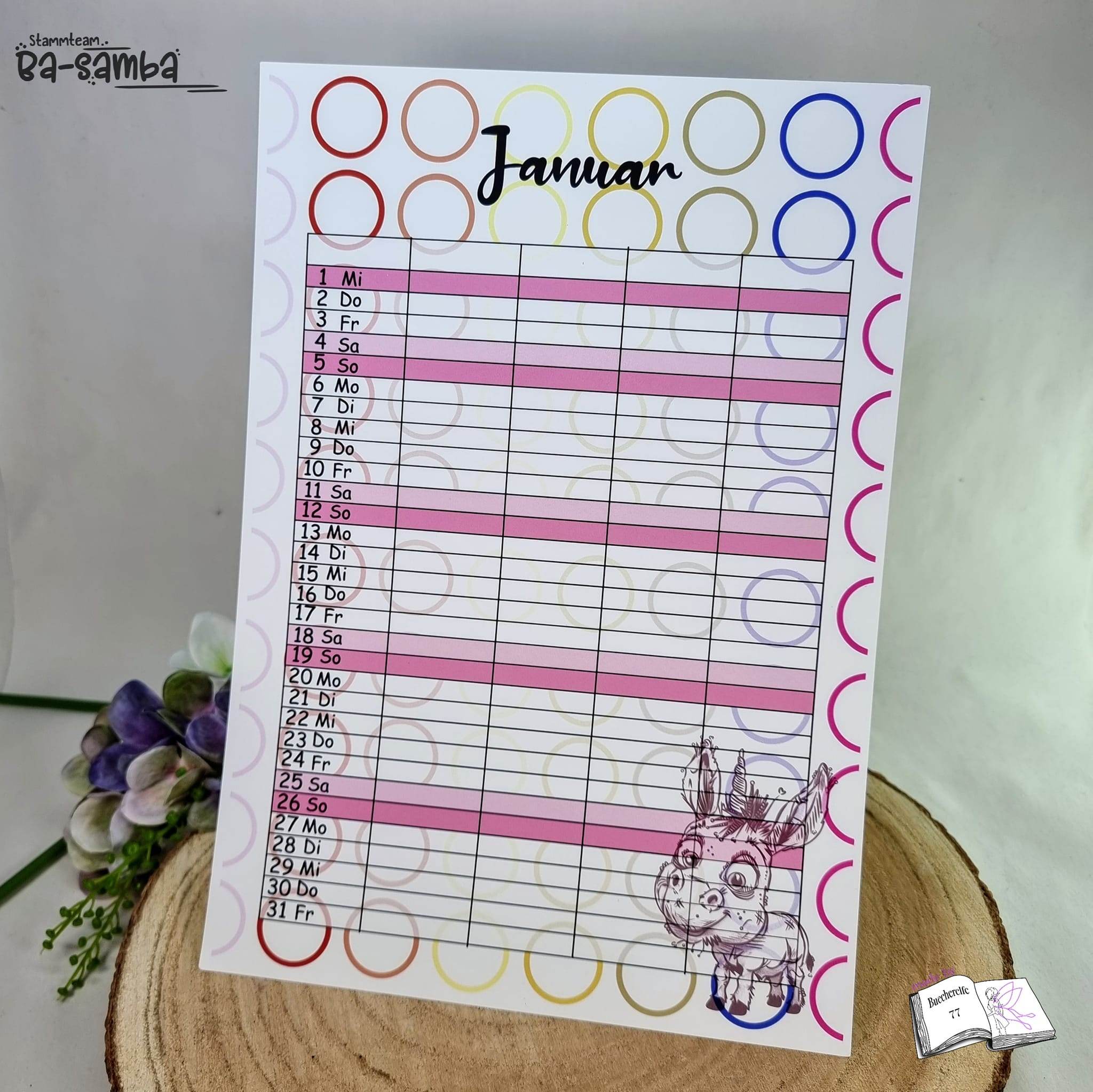 Kalender, Familienplaner 2025 zum Drucken - Sewando
