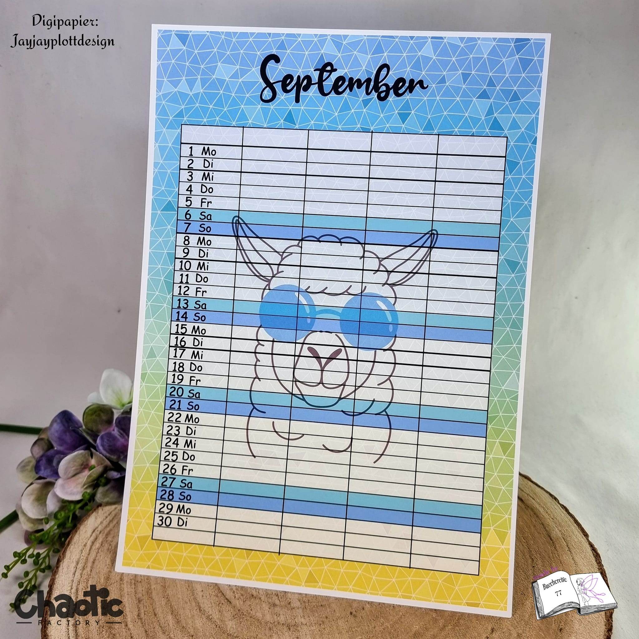 Kalender, Familienplaner 2025 zum Drucken - Sewando