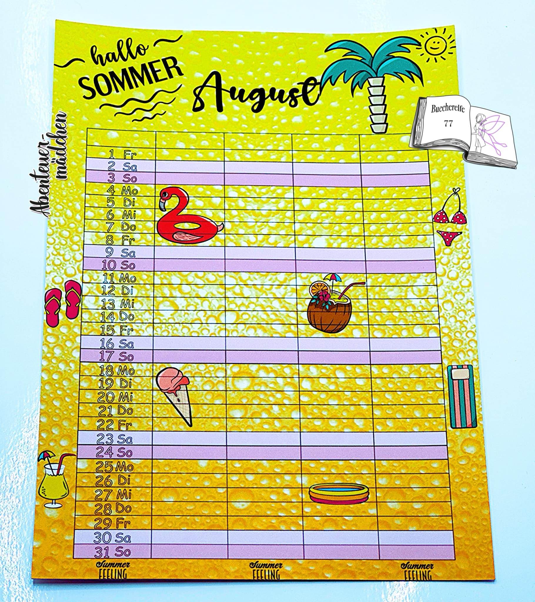 Kalender, Familienplaner 2025 zum Drucken - Sewando