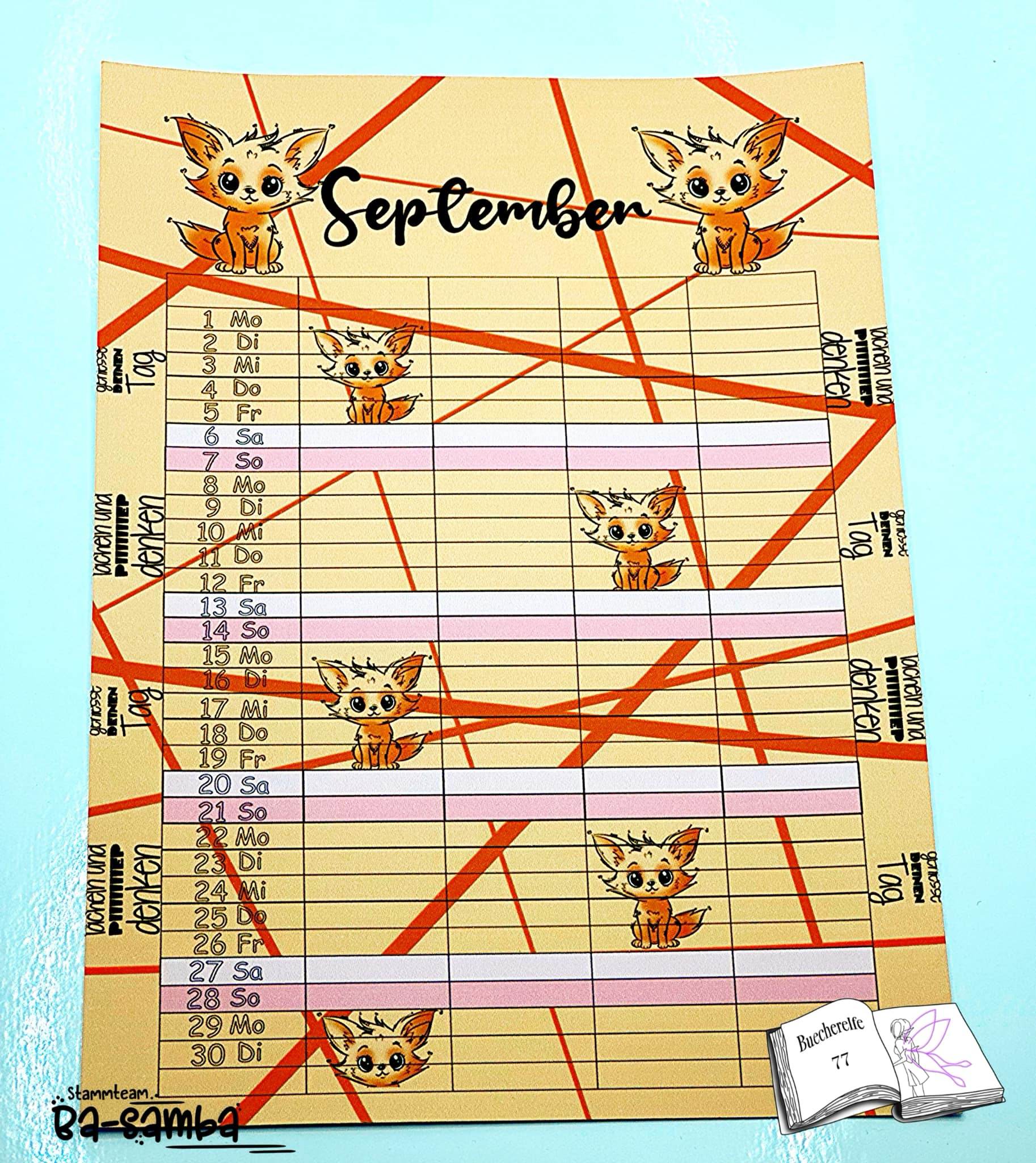Kalender, Familienplaner 2025 zum Drucken - Sewando