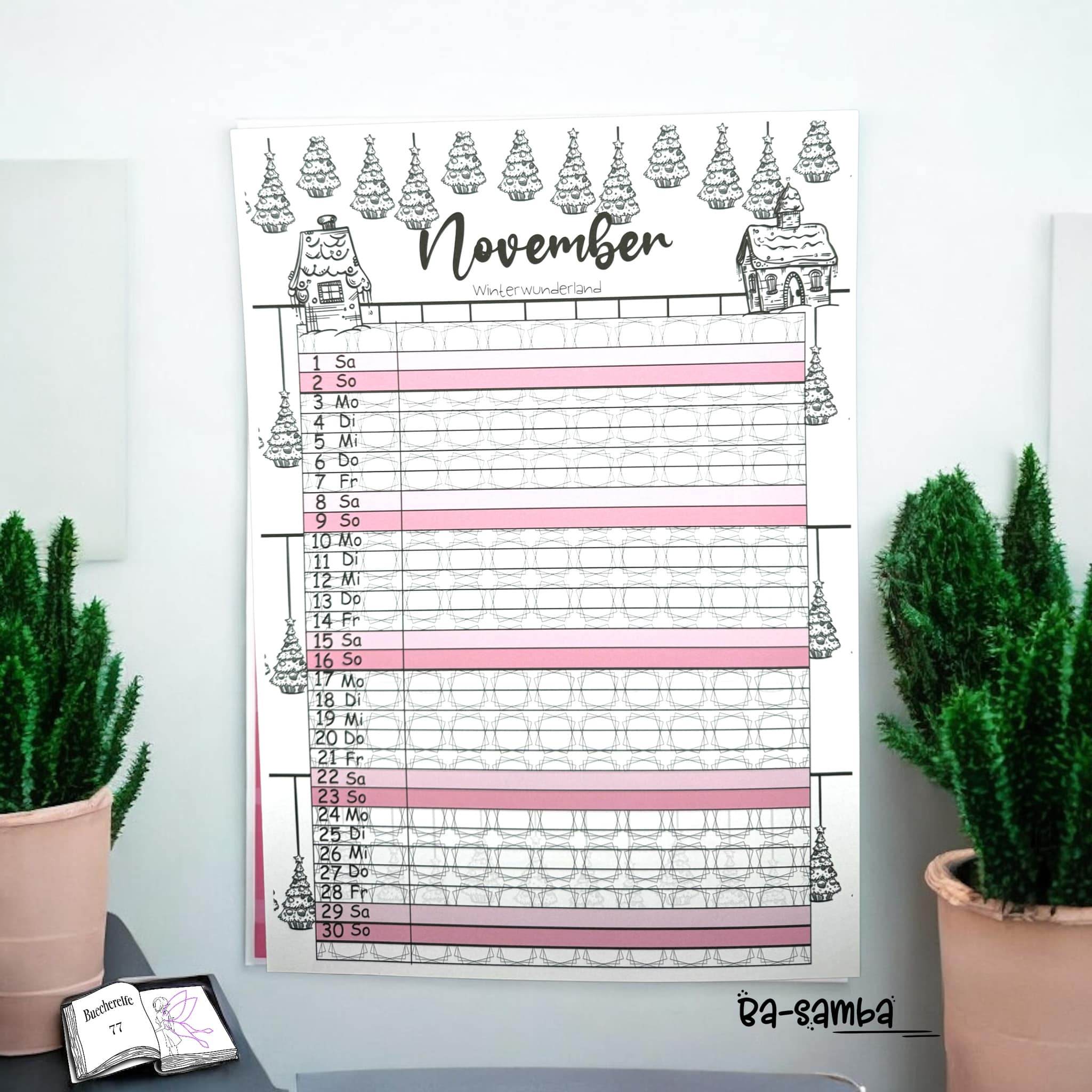 Kalender, Familienplaner 2025 zum Drucken - Sewando