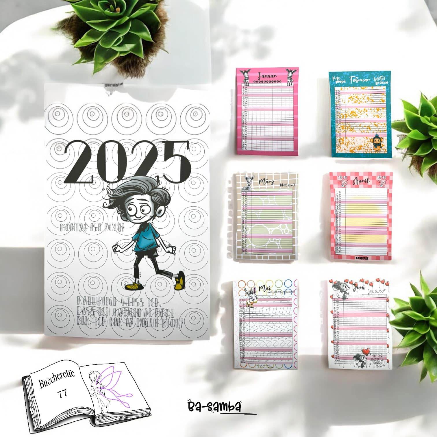 Kalender, Familienplaner 2025 zum Drucken - Sewando