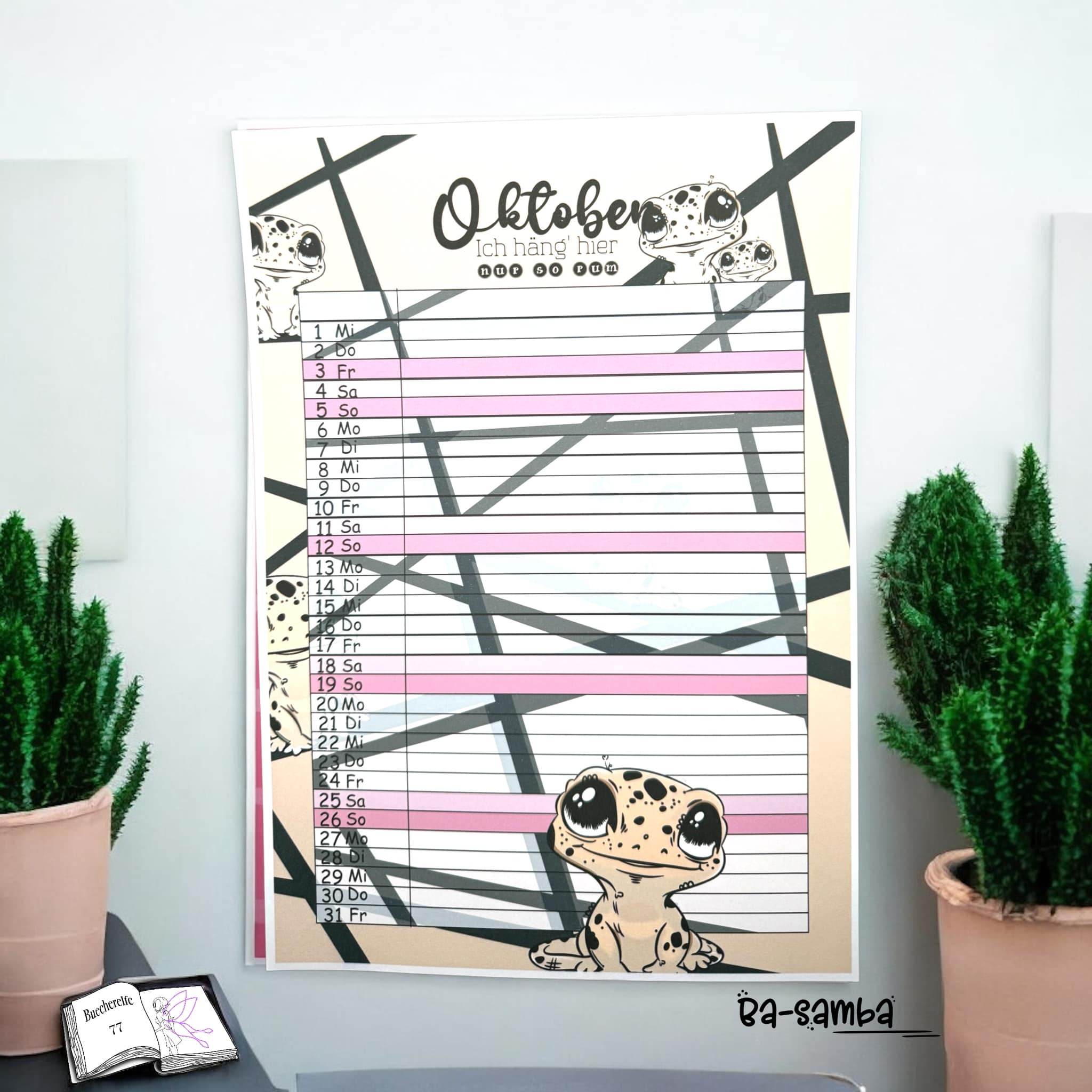 Kalender, Familienplaner 2025 zum Drucken - Sewando