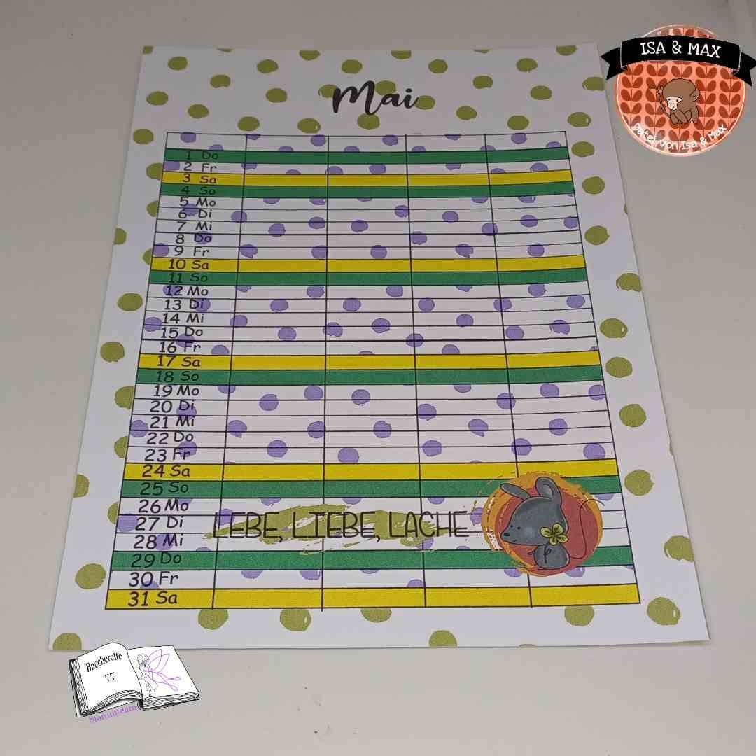 Kalender, Familienplaner 2025 zum Drucken - Sewando
