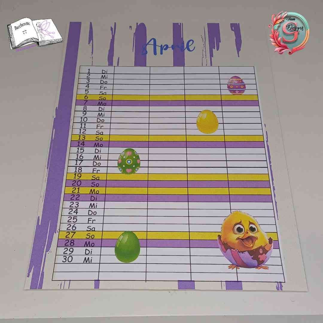 Kalender, Familienplaner 2025 zum Drucken - Sewando