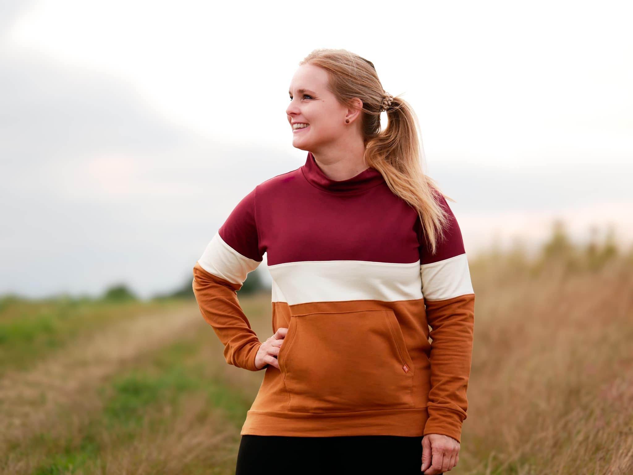 Schnittmuster Colorblocking Hoodie ENINGEN Gr. 34-56 : - Sewando