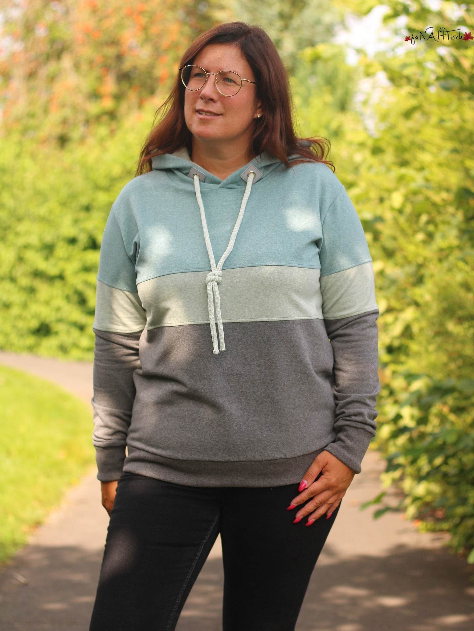 Schnittmuster Colorblocking Hoodie ENINGEN Gr. 34-56 : - Sewando