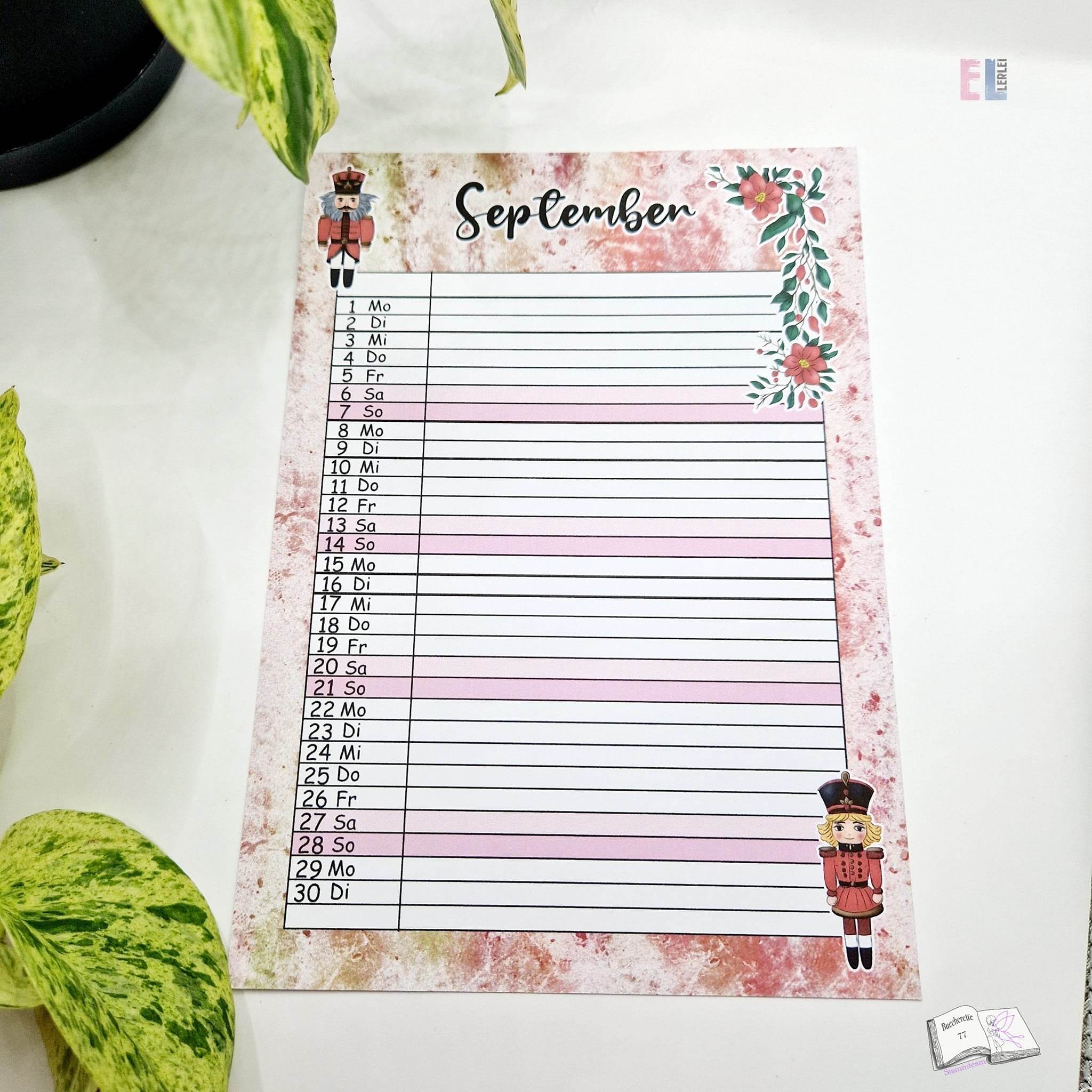 Kalender, Familienplaner 2025 zum Drucken - Sewando
