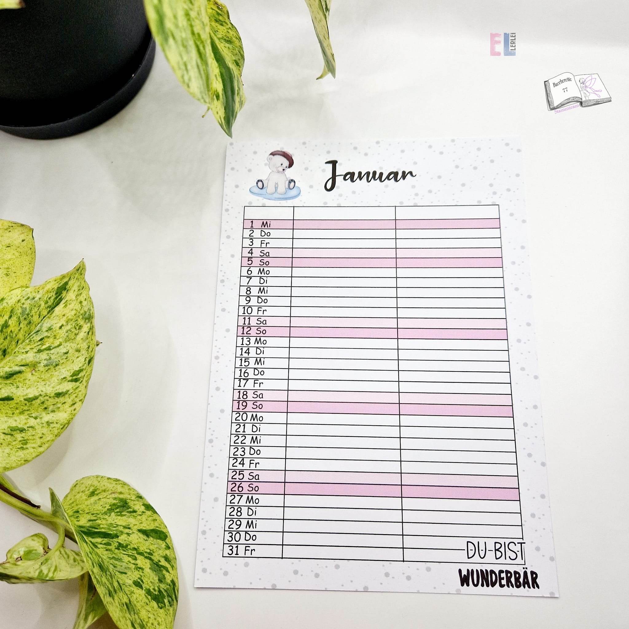 Kalender, Familienplaner 2025 zum Drucken - Sewando