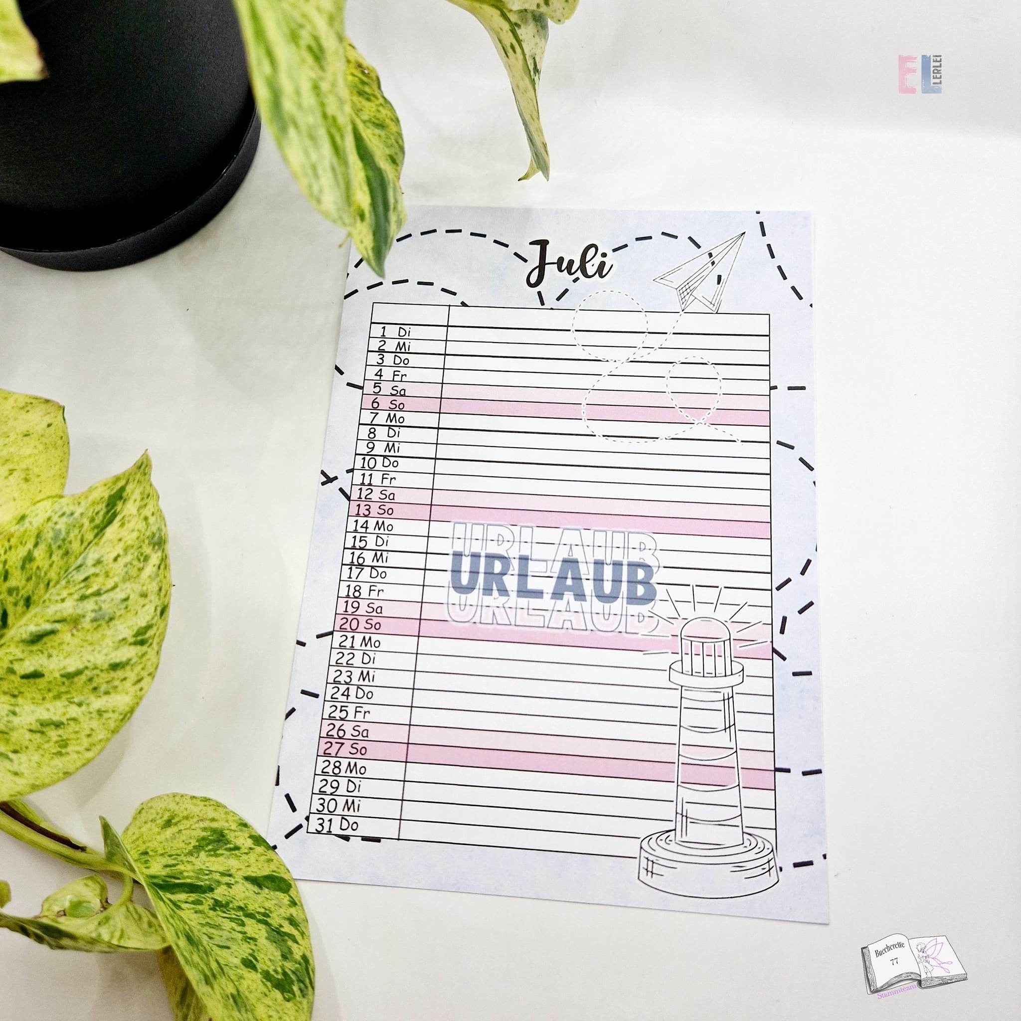 Kalender, Familienplaner 2025 zum Drucken - Sewando