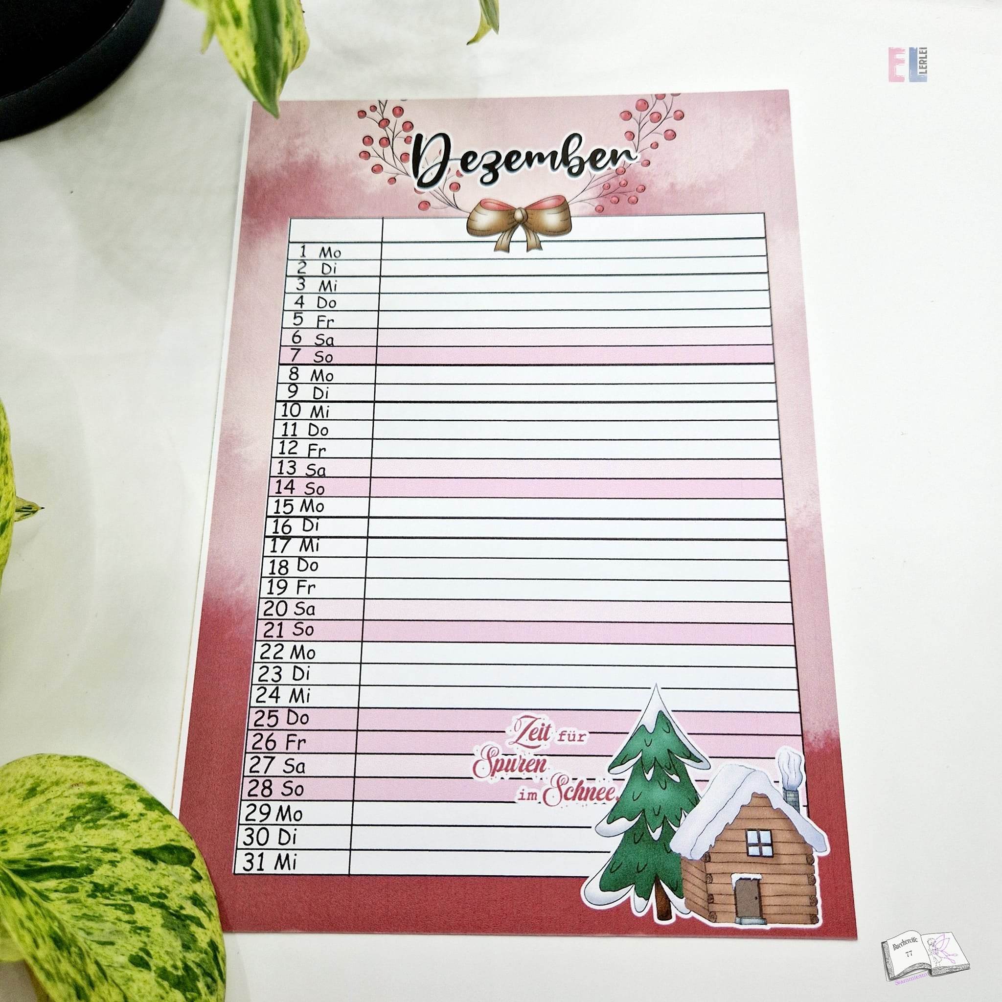 Kalender, Familienplaner 2025 zum Drucken - Sewando