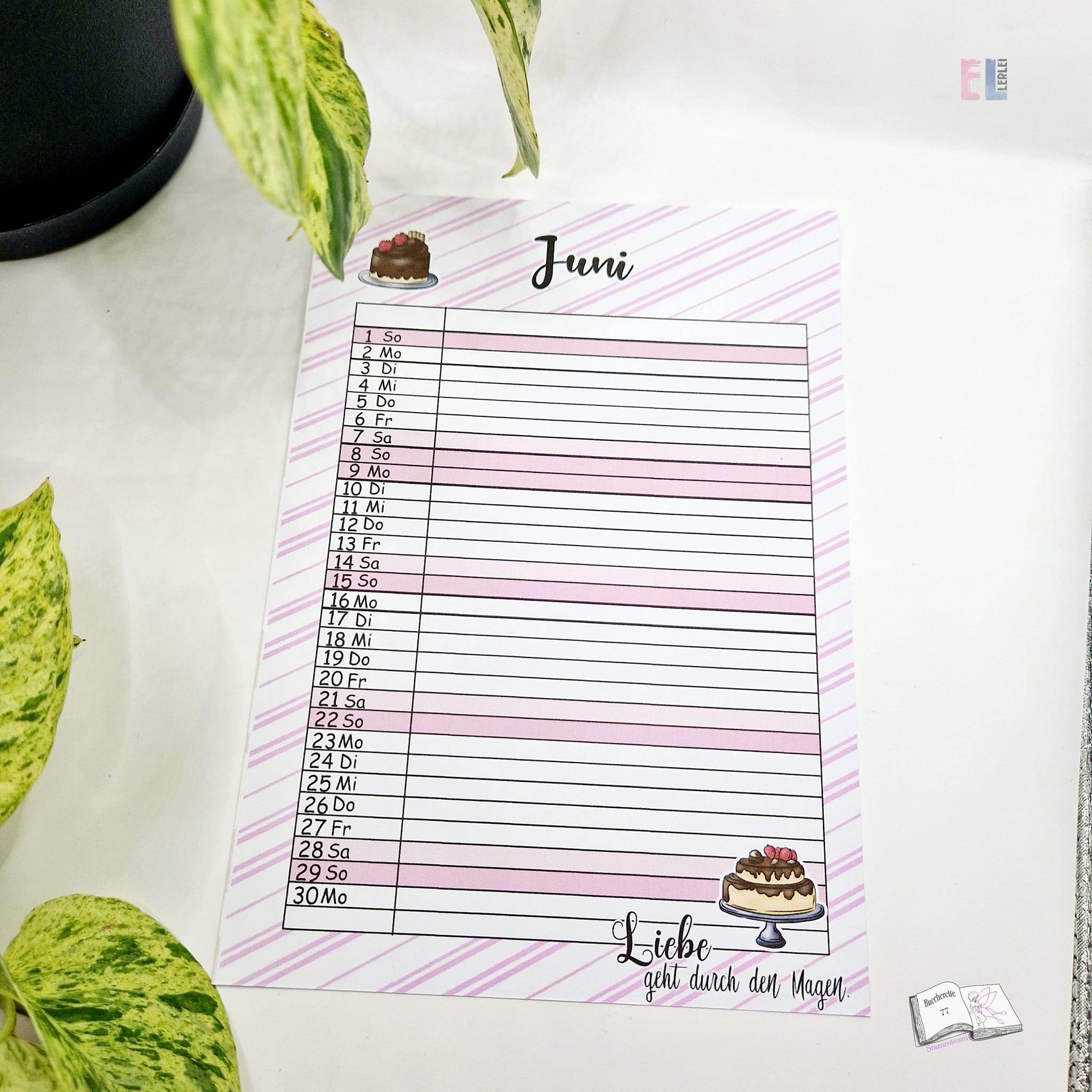 Kalender, Familienplaner 2025 zum Drucken - Sewando