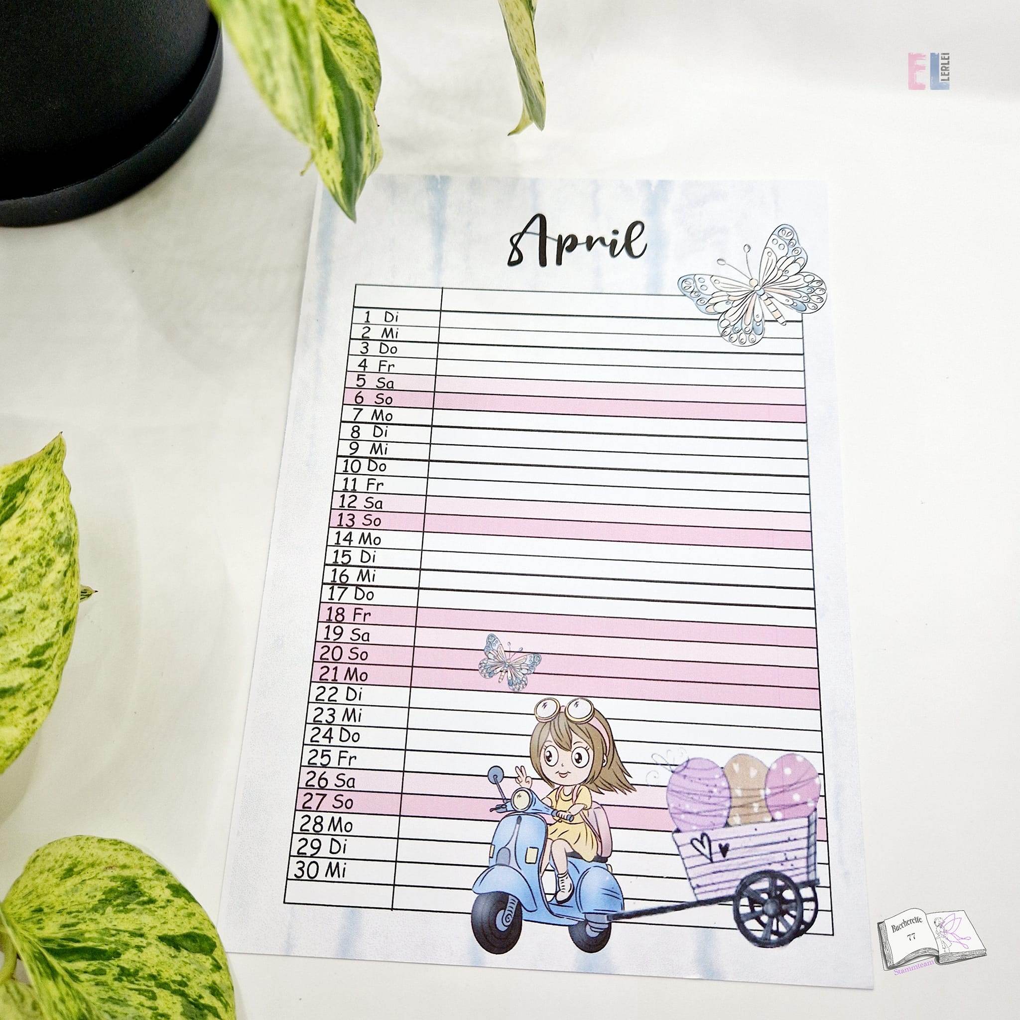 Kalender, Familienplaner 2025 zum Drucken - Sewando