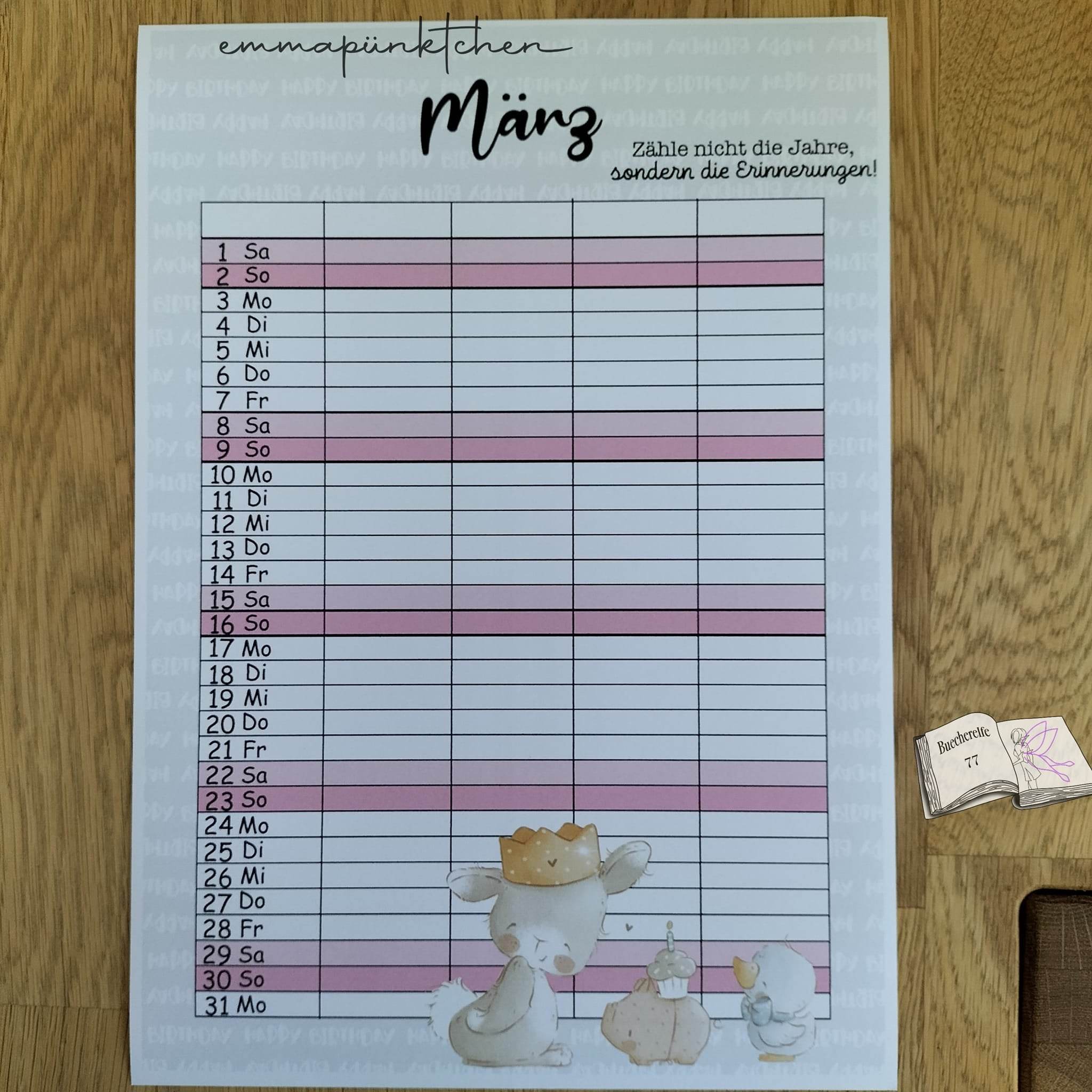 Kalender, Familienplaner 2025 zum Drucken - Sewando