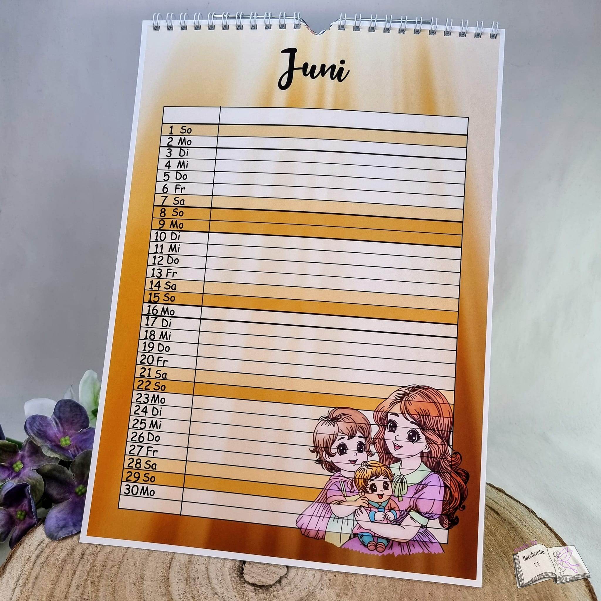 Kalender, Familienplaner 2025 zum Drucken - Sewando