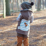 Big Lieblingsweste mit Kapuze und Loop, abnehmbarer Kapuze für 105cm-140cm Körpergröße - Sewando