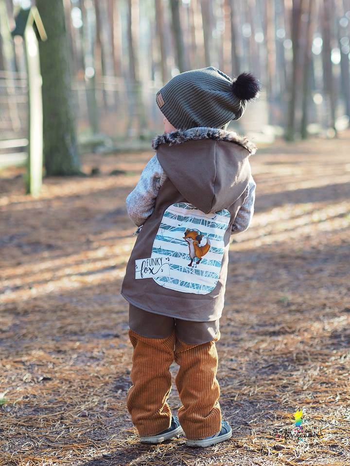 Big Lieblingsweste mit Kapuze und Loop, abnehmbarer Kapuze für 105cm-140cm Körpergröße - Sewando