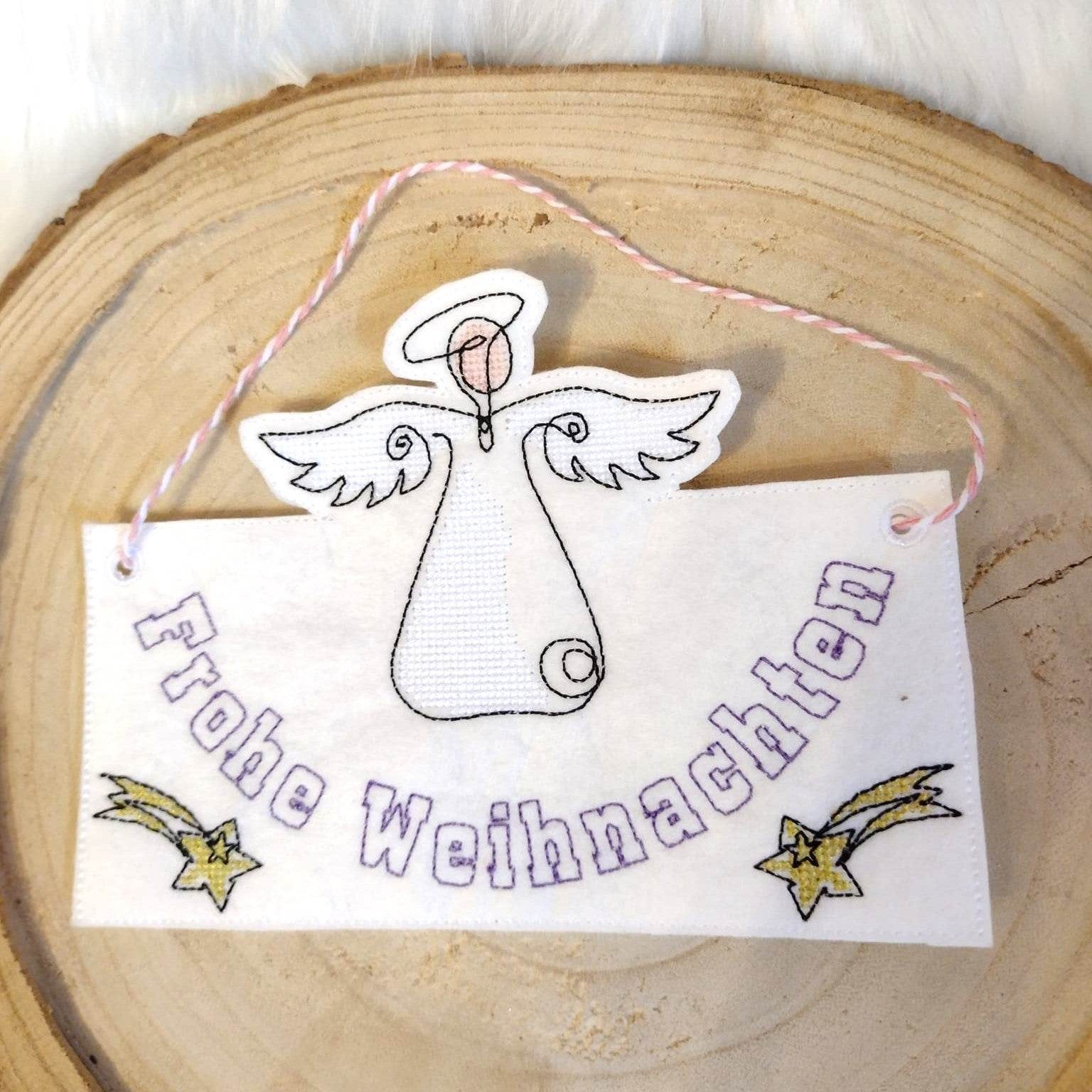 Stickdatei - Türhänger ENGEL (in je 2 Größen) - Sewando
