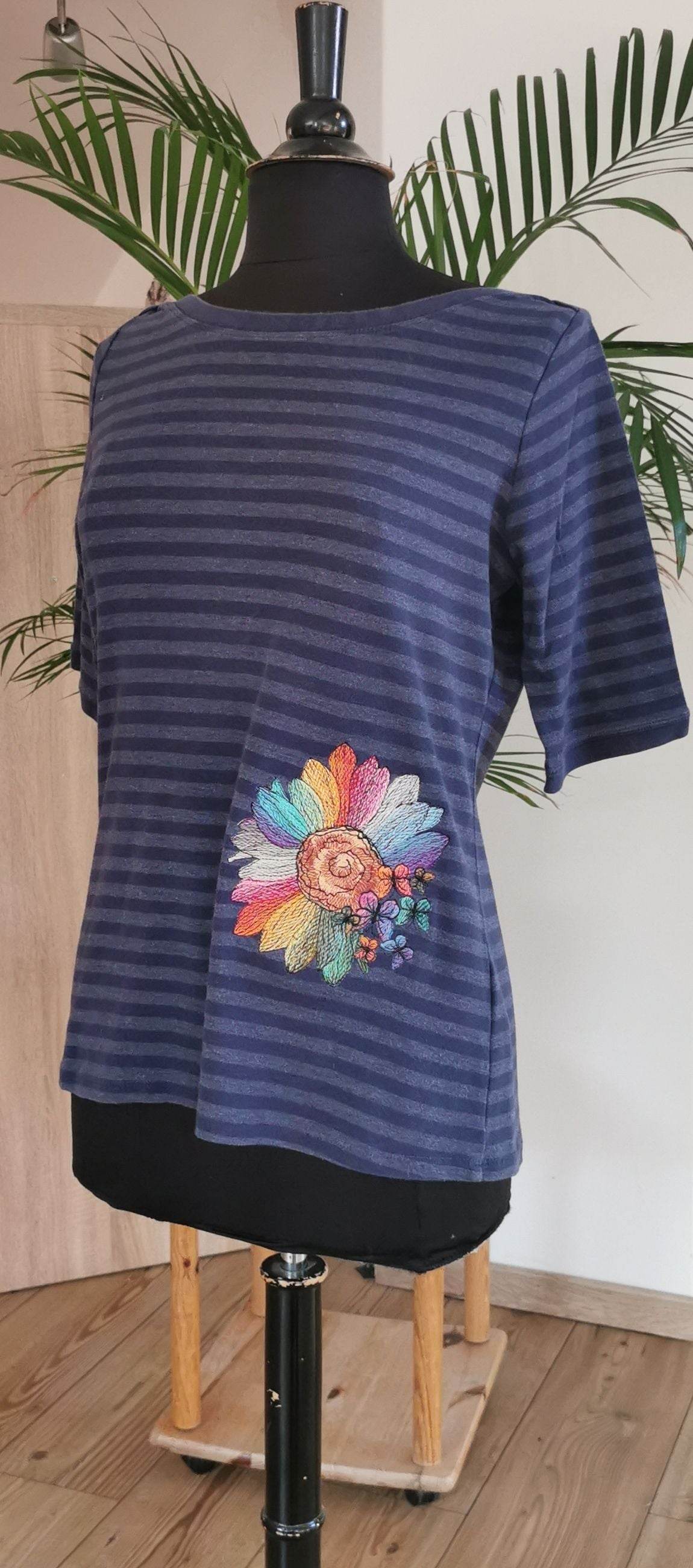 Sonnenblume Stickdatei – die Regenbogen Blütenpracht für deine Stickmaschine - Sewando