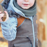 Big Lieblingsweste mit Kapuze und Loop, abnehmbarer Kapuze für 105cm-140cm Körpergröße - Sewando