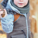 Big Lieblingsweste mit Kapuze und Loop, abnehmbarer Kapuze für 105cm-140cm Körpergröße - Sewando