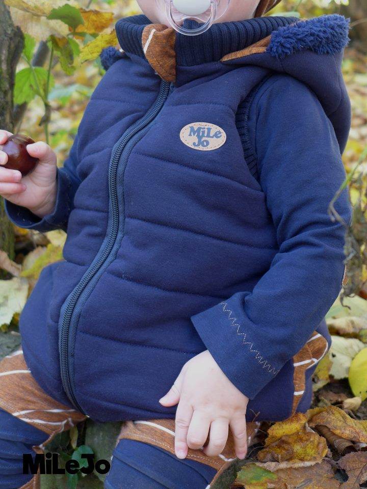 Big Lieblingsweste mit Kapuze und Loop, abnehmbarer Kapuze für 105cm-140cm Körpergröße - Sewando