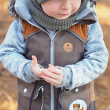 Big Lieblingsweste mit Kapuze und Loop, abnehmbarer Kapuze für 105cm-140cm Körpergröße - Sewando