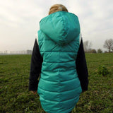 Big Lieblingsweste mit Kapuze und Loop, abnehmbarer Kapuze für 105cm-140cm Körpergröße - Sewando