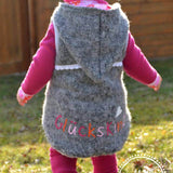 Big Lieblingsweste mit Kapuze und Loop, abnehmbarer Kapuze für 105cm-140cm Körpergröße - Sewando