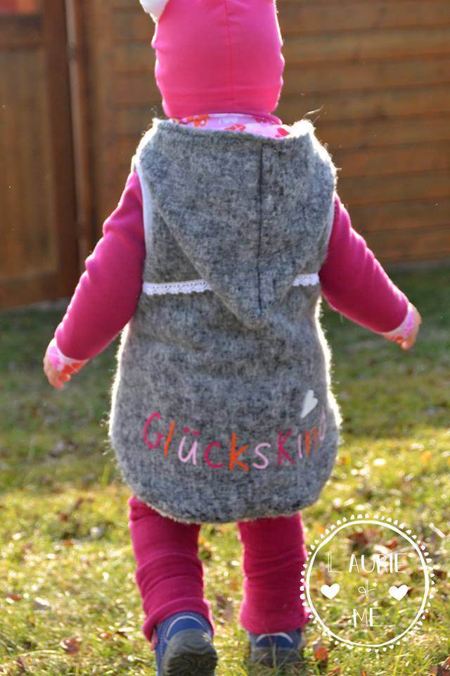 Big Lieblingsweste mit Kapuze und Loop, abnehmbarer Kapuze für 105cm-140cm Körpergröße - Sewando