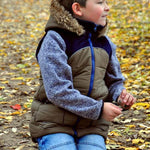 Big Lieblingsweste mit Kapuze und Loop, abnehmbarer Kapuze für 105cm-140cm Körpergröße - Sewando