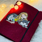 Mädchen mit Husky Stickdatei – emotionales Motiv für Kleidung & Geschenke - Sewando