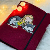 Mädchen mit Husky Stickdatei – emotionales Motiv für Kleidung & Geschenke - Sewando