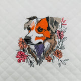 Hund Stickdatei – treuer Blick und Blumenzauber für deine Stickmaschine - Sewando