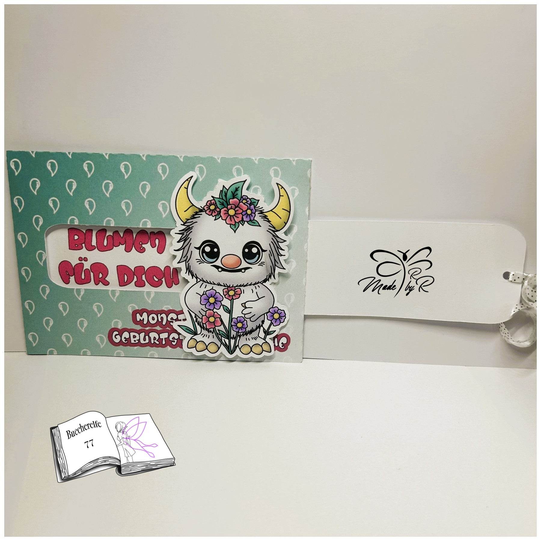 Digiset und Plott Flower Monster, Plotterdatei, Sublimation, Digistamp, Digipaper - Sewando
