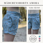 Schnittmuster Sommershorts Hose Amora für Mädchen Gr. 122-164 - Sewando