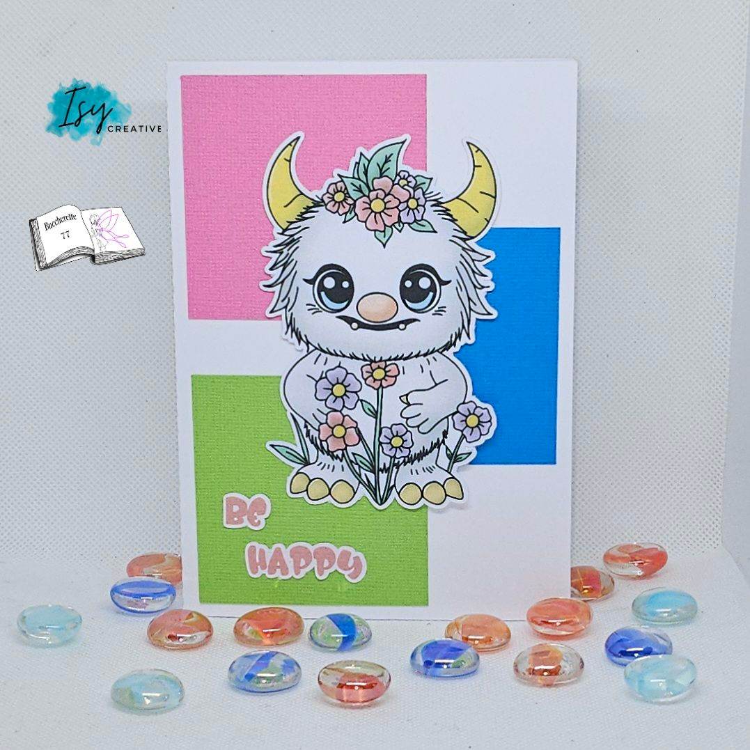 Digiset und Plott Flower Monster, Plotterdatei, Sublimation, Digistamp, Digipaper - Sewando