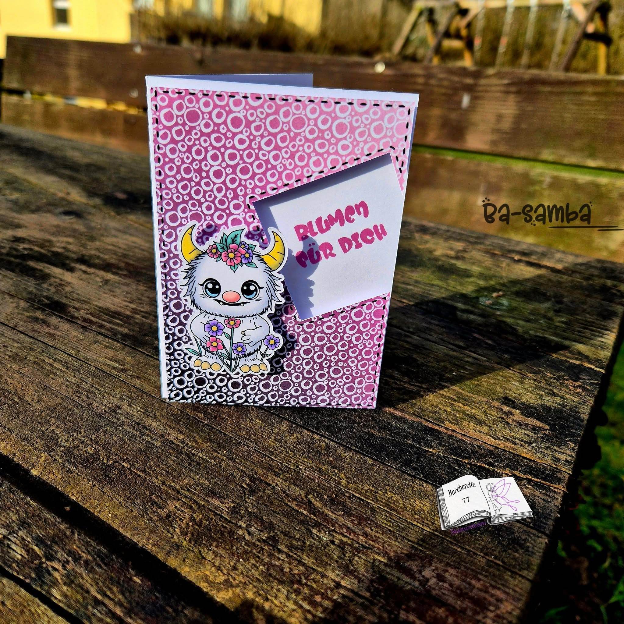Digiset und Plott Flower Monster, Plotterdatei, Sublimation, Digistamp, Digipaper - Sewando