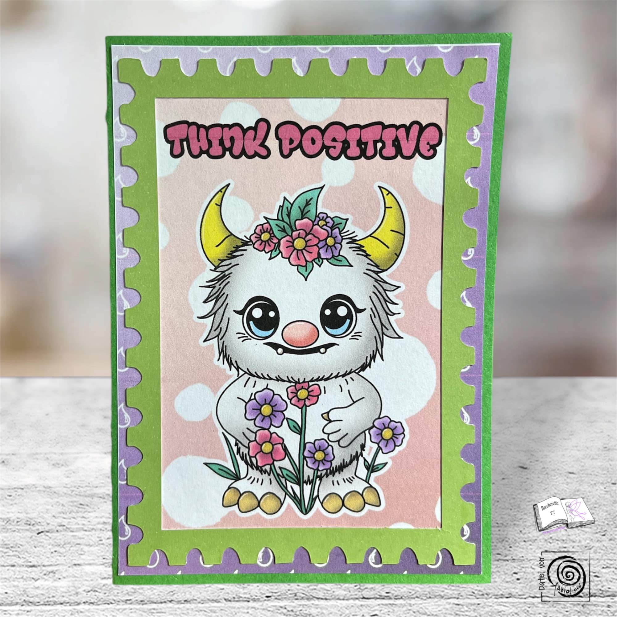 Digiset und Plott Flower Monster, Plotterdatei, Sublimation, Digistamp, Digipaper - Sewando