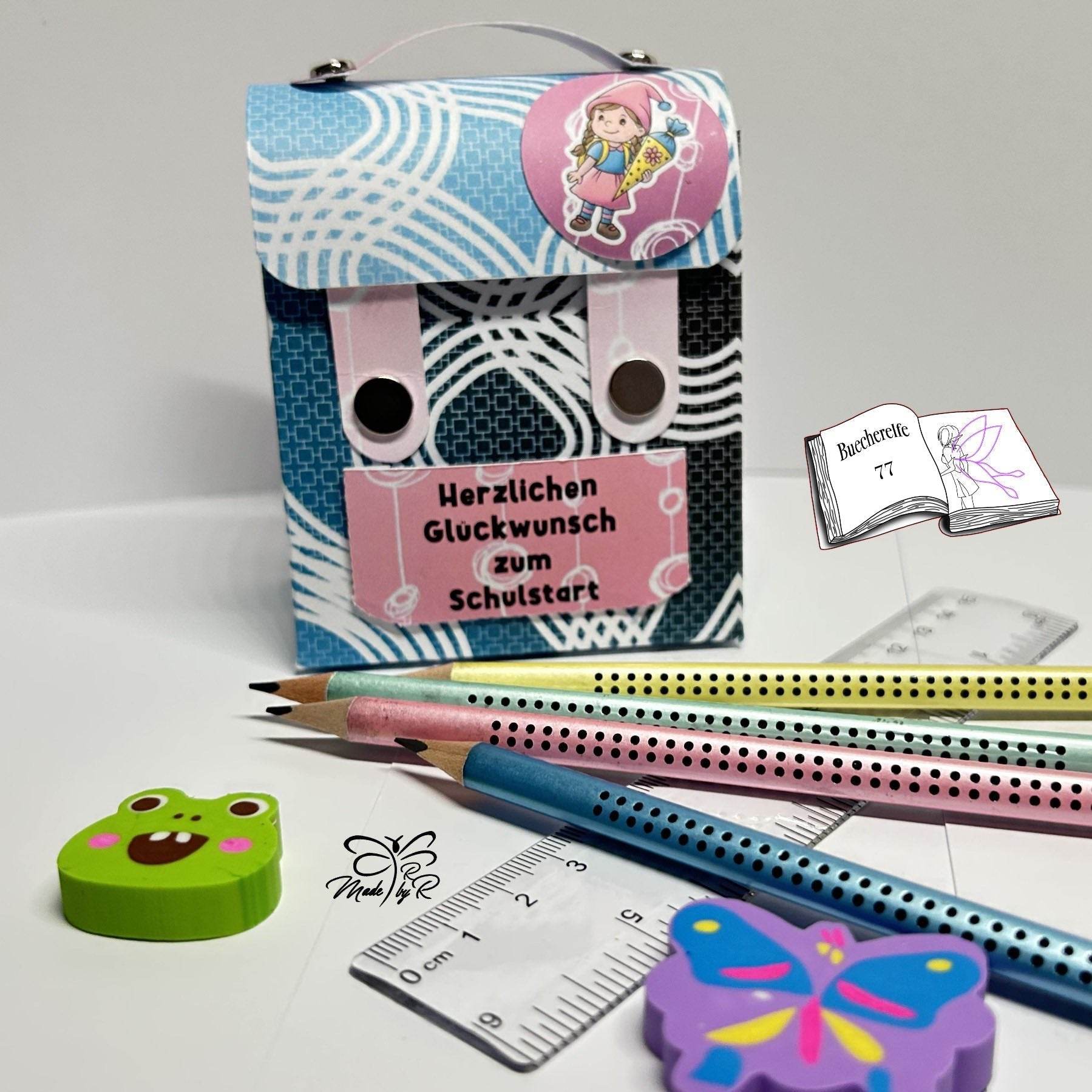 Digistamp Schul Wichtel Lina und Linus Sublimation, Plotterdatei, Digipaper ! - Sewando
