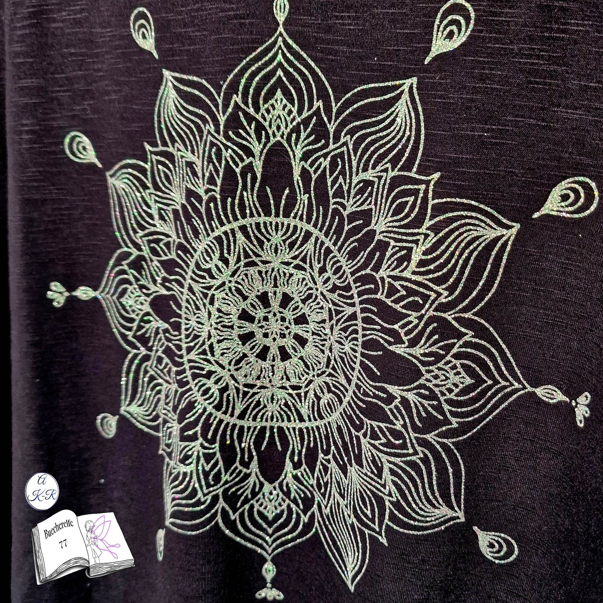 Digiset Mandala Mond mit Mohn, Digipapier, Digistamp - Sewando