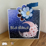 Digiset Mandala Mond mit Mohn, Digipapier, Digistamp - Sewando