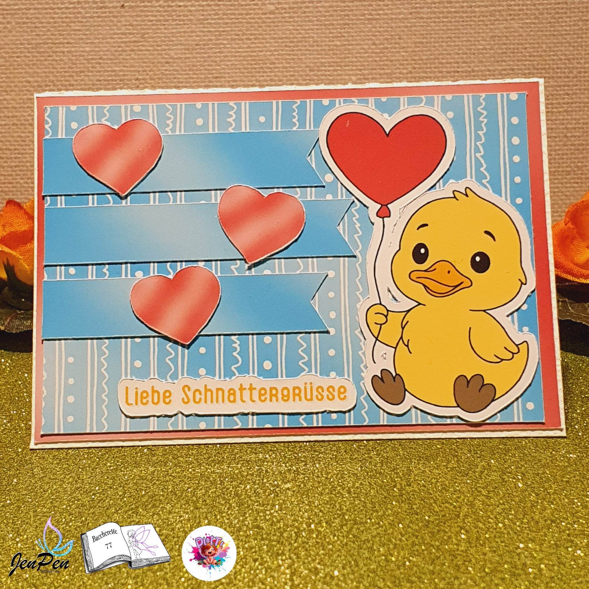 Plotterdatei Entenküken Knutschi Sublimation, Digistamp, Digipaper ! - Sewando