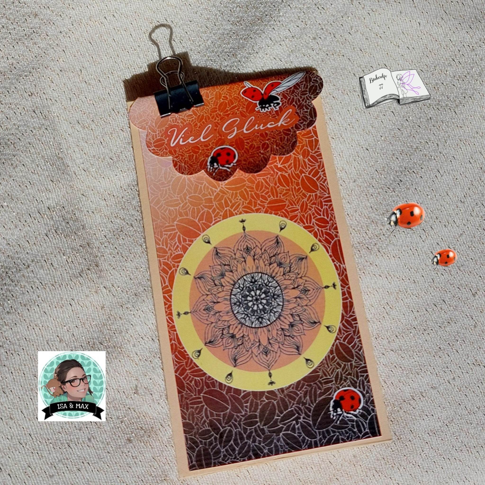 Digiset Mandala Mond mit Mohn, Digipapier, Digistamp - Sewando