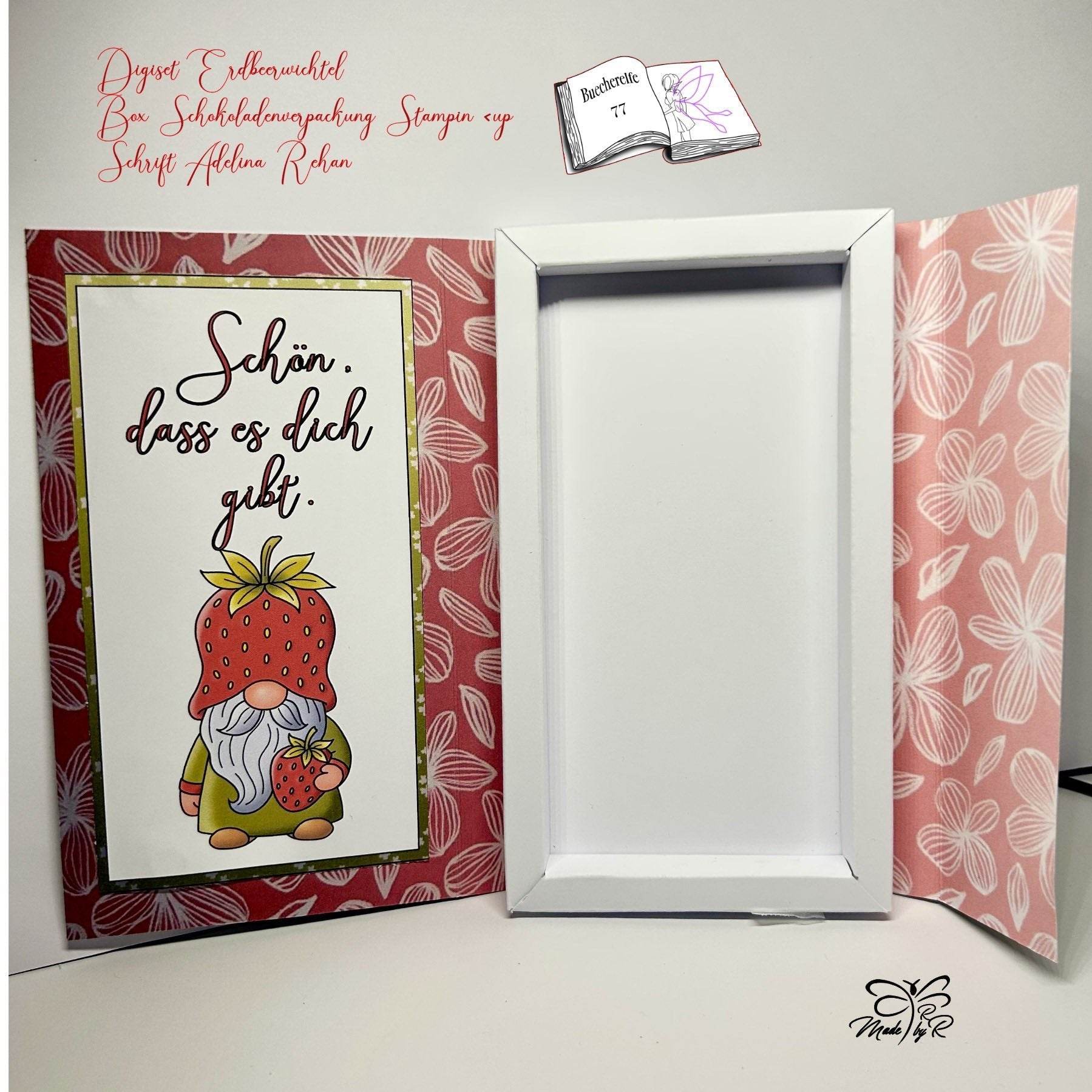 Plotterdatei Erdbeer Wichtel Hugo Sublimation, Digistamp, Digipaper ! - Sewando