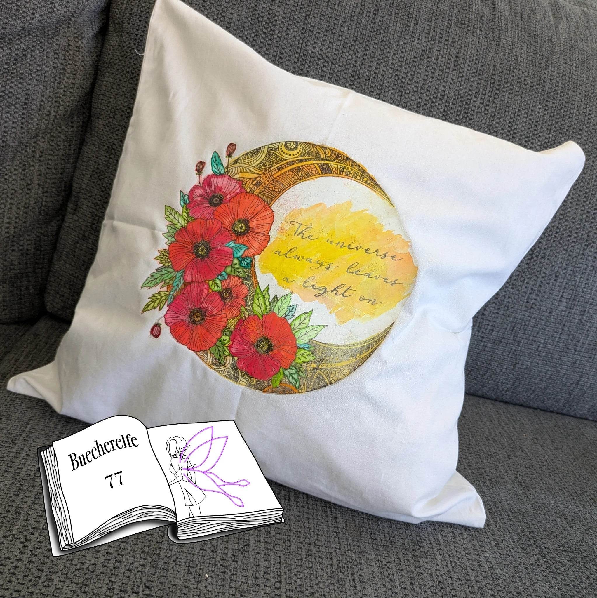 Digiset Mandala Mond mit Mohn, Digipapier, Digistamp - Sewando