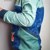 Big Sweatie mit coolen Teilungen und Taschen für 105cm-140cm Körpergröße - Sewando