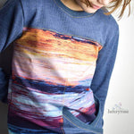 Big Sweatie mit coolen Teilungen und Taschen für 105cm-140cm Körpergröße - Sewando